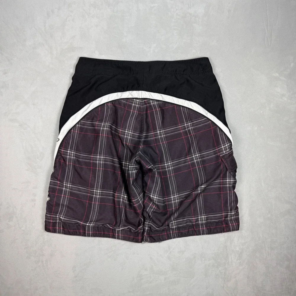 Y2K Mens Aeropostale Plaid Embroidered Logo Board Shorts Swim Trunks 34